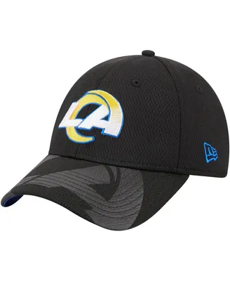 Men's New Era Black Los Angeles Rams Top Visor 9FORTY Adjustable Hat