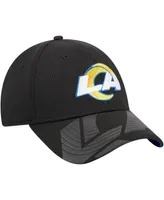 Men's New Era Black Los Angeles Rams Top Visor 9FORTY Adjustable Hat