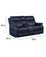 Valencia 74" Dual Power Reclining Console Loveseat