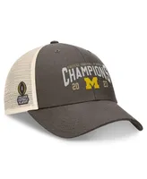 Men's Top of the World Heather Gray Michigan Wolverines College Football Playoff 2023 National Champions Unstructured Trucker Adjustable Hat