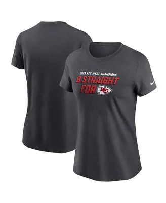 Women's Nike Anthracite Kansas City Chiefs Eight-Time Afc West Division Champions T-shirt