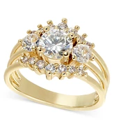 Charter Club Gold-Tone Crystal Three-Row Band Ring, Created for Macy's