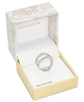 Charter Club Silver-Tone 2-Pc. Set Cubic Zirconia Stack Rings, Created for Macy's