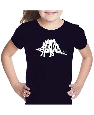 Girl's Word Art T-shirt - Stegosaurus