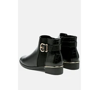 London Rag Frothy Buckled Ankle Boots With Croc Detail