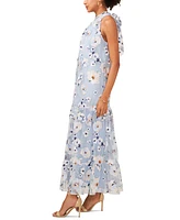 CeCe Women's Avianna Floral Embroidered Maxi Dress