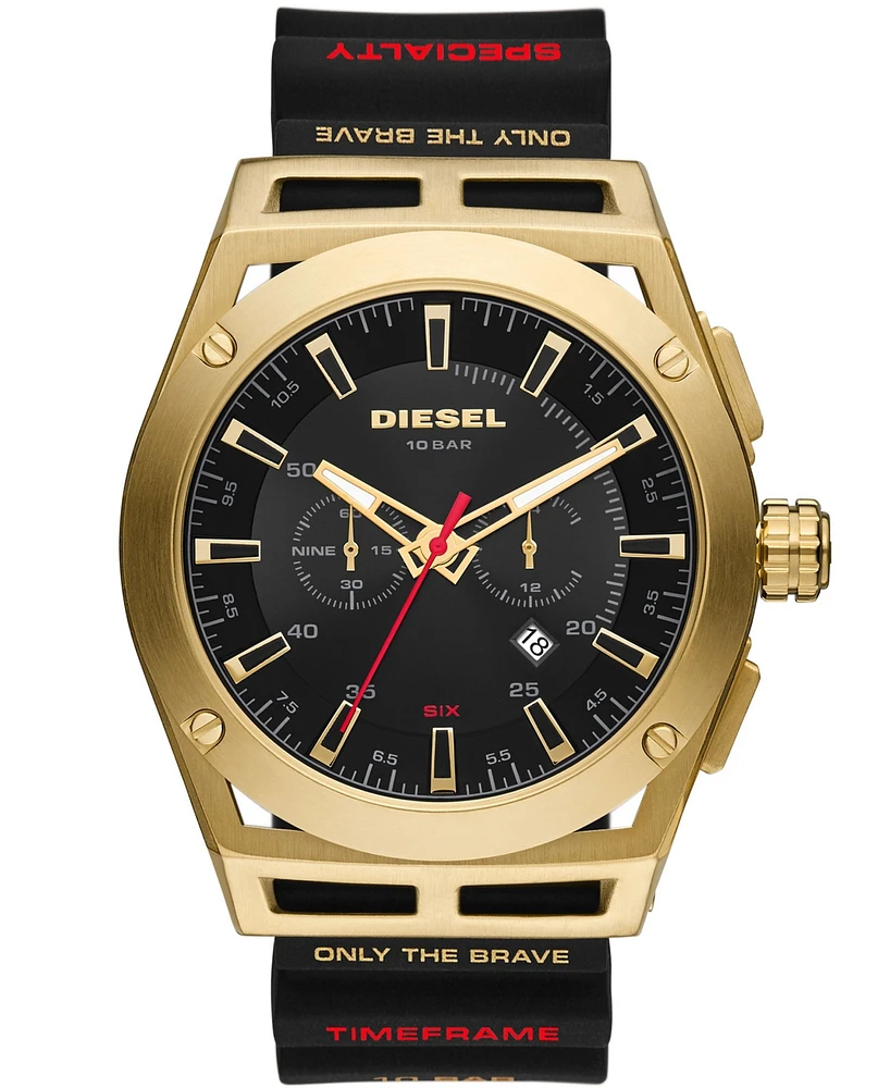 Men's Diesel Timeframe Chronograph Black Silicone Watch 48mm