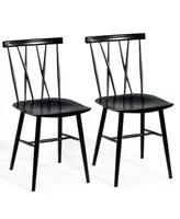 Set of 2 Modern Dining Chairs with Backrest