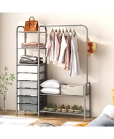Sugift Free Standing Closet Organizer with Removable Drawers and Shelves
