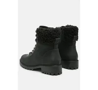 Womens dolon lace up fur collar ankle boots