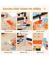 Pretend Play Workbench with Tools Set and Realistic Accessories