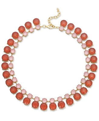 On 34th Gold-Tone Color Crystal & Stone All-Around Collar Necklace, 16" + 2" extender, Created for Macy's