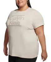 Calvin Klein Performance Plus Size Short-Sleeve Logo Tee