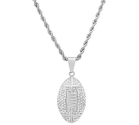 Steeltime Men's Crystal American Football 24" Pendant Necklace