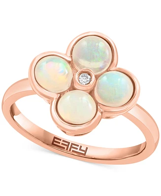 Effy Ethiopian Opal (2-7/8 ct. t.w.) & Diamond Accent Flower Ring in 14k Rose Gold