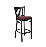 Vertical Back Metal Restaurant Dining Barstool