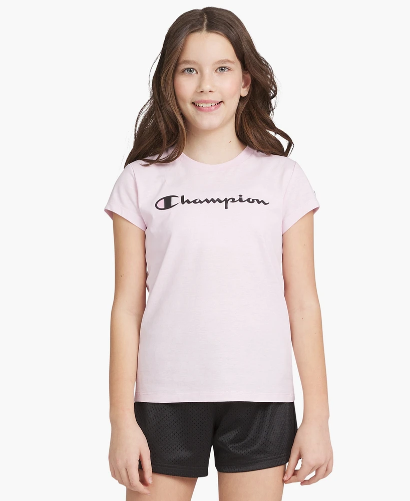 Champion Big Girls Classic Script Logo T-shirt