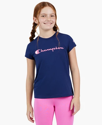 Champion Big Girls Classic Script Logo T-shirt