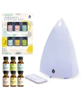 Pursonic Ultimate Aromatherapy Experience: Essential Oil Diffuser & 6-Pack Aromatherapy Oils with Remote Control