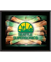 Seattle Supersonics 10.5" x 13" Sublimated Horizontal Hardwood Classics 1975-1995 Team Logo Plaque