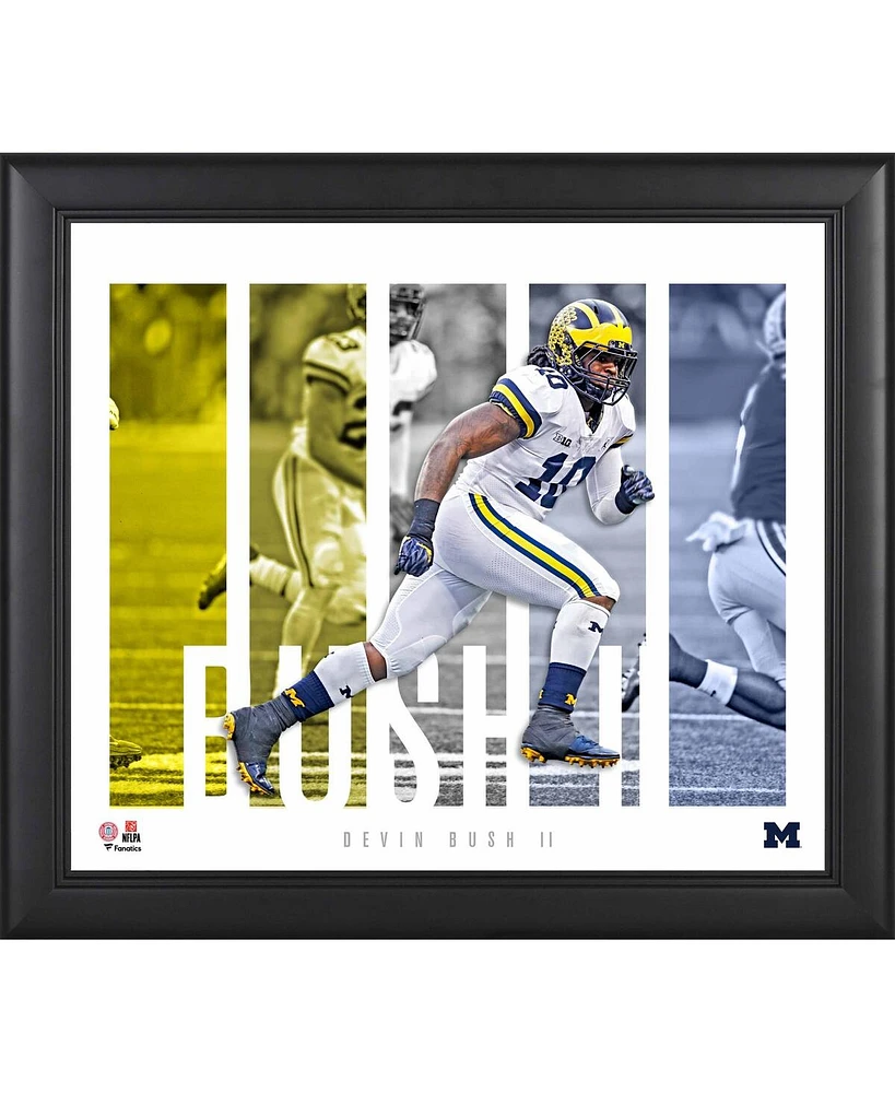 Devin Bush Michigan Wolverines Framed 15" x 17" Player Panel Collage