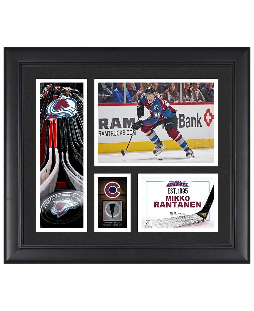 Mikko Rantanen Colorado Avalanche Framed 15" x 17" Player Collage with a Piece of Game-Used Puck