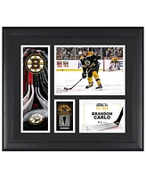 Brandon Carlo Boston Bruins Framed 15" x 17" Player Collage with a Piece of Game-Used Puck