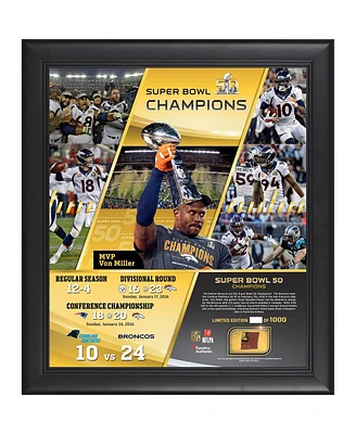 Denver Broncos Framed 15" x 17" Super Bowl 50 Champions Collage with a Piece of Game-Used Football - Limited Edition of 1000