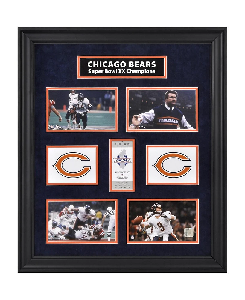 Chicago Bears Framed Super Bowl Xx Photograph Collage-Limited Edition of 1000