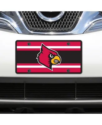 Louisville Cardinals Super Stripe Acrylic Laser-Cut License Plate
