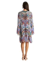 La Moda Clothing Women's Short long bell sleeves dress