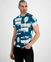 Guess Men's Basic Los Angeles Palms Tree Short Sleeve T-shirt