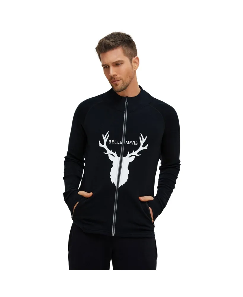 Bellemere Unisex Merino Deer Design Full Zipped Jacket