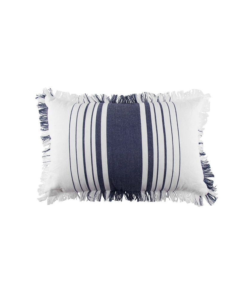 14" x 22" Nantucket Stripes Woven Throw Pillow