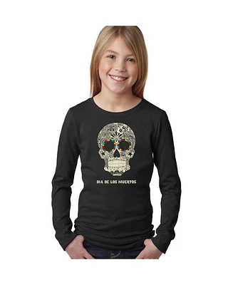 Girl's Word Art Long Sleeve - Dia De Los Muertos