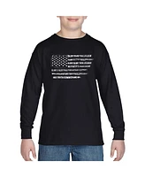 Boy's Word Art Long Sleeve - Glory Hallelujah Flag