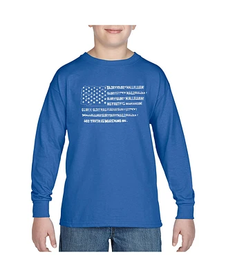 Boy's Word Art Long Sleeve - Glory Hallelujah Flag