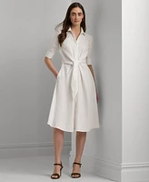 Lauren Ralph Petite Linen Fit & Flare Shirtdress