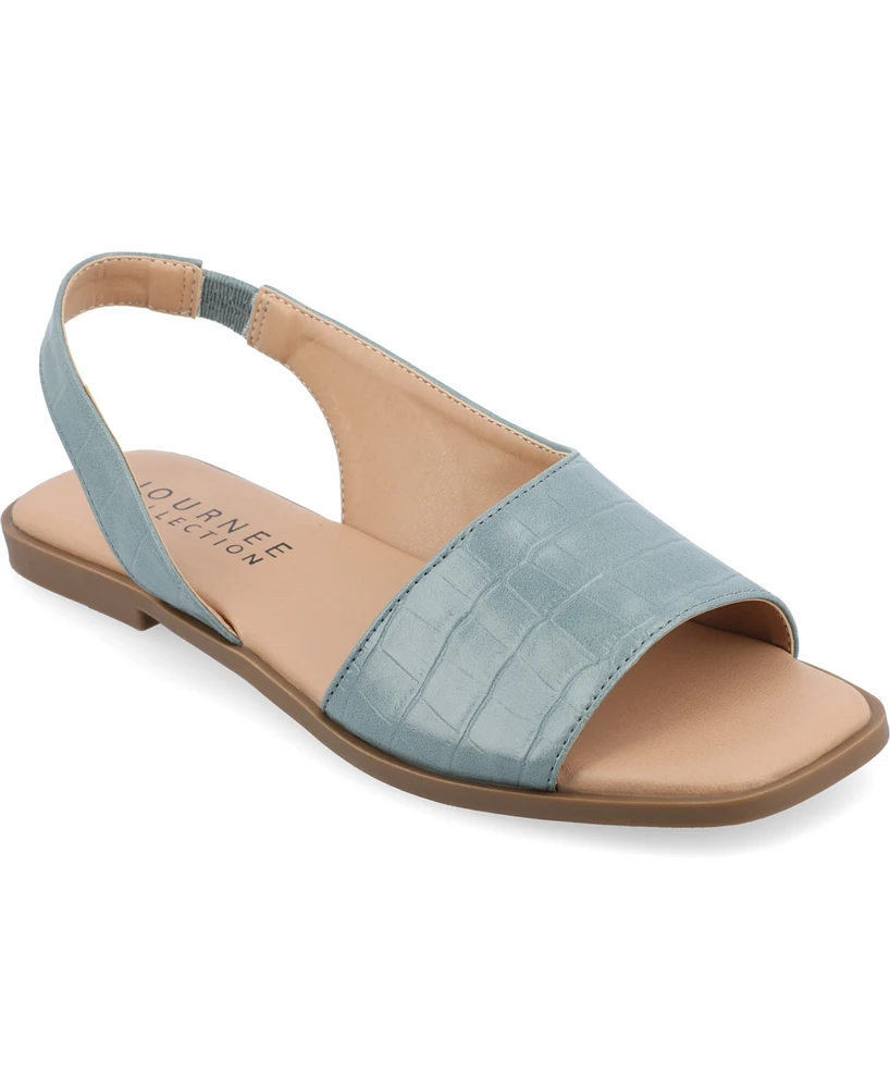 Journee Collection Women's Brinsley Teture Slingback Flat Sandals