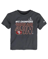 Toddler Boys and Girls Nike Anthracite San Francisco 49ers 2023 Nfc Champions Locker Room Trophy Collection T-shirt