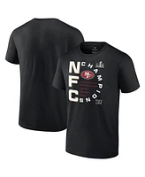 Men's Fanatics Black San Francisco 49ers 2023 Nfc Champions Right Side Draw T-shirt