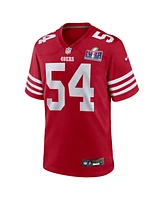 Men's Nike Fred Warner Scarlet San Francisco 49ers Super Bowl Lviii Game Jersey