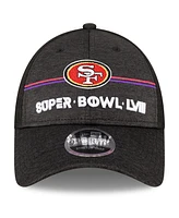 Men's New Era Heather Black San Francisco 49ers Super Bowl Lviii 9FORTY Trucker Adjustable Hat