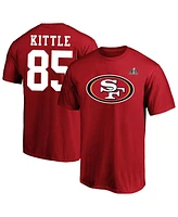 Men's Fanatics George Kittle Scarlet San Francisco 49ers Super Bowl Lviii Big and Tall Player Name Number T-shirt