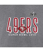 Women's Fanatics Heather Gray San Francisco 49ers Super Bowl Lviii Cheer Section Tri-Blend V-Neck Fashion T-shirt