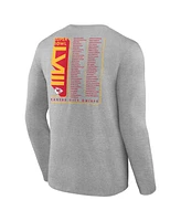 Men's Fanatics Heather Charcoal Kansas City Chiefs Super Bowl Lviii Roster Long Sleeve T-shirt