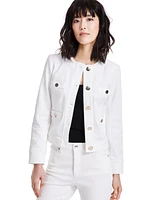 Anne Klein Women's Collarless Denim Jacket