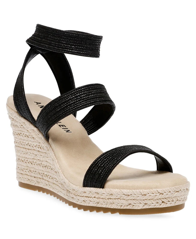 Anne Klein Women's Wonder Elastic Strap Wedge Sandals