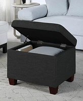 Convenience Concepts 21.75" Faux Linen Madison Storage Ottoman