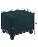 Convenience Concepts 21.75" Faux Linen Madison Storage Ottoman